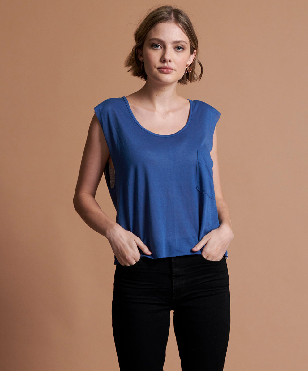 Dirty Blue Denim Farrah Tee - Indigo