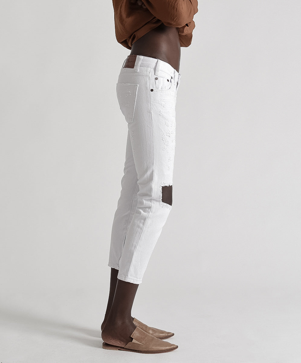 Last Stock Freebirds Low Waist Rigid Skinny Denim Jeans - White Beauty