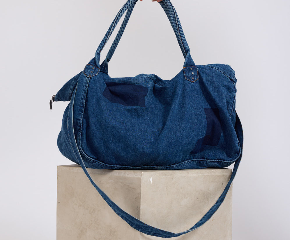Denim Overnighter Duffle Bag - Salty Sailor Blue