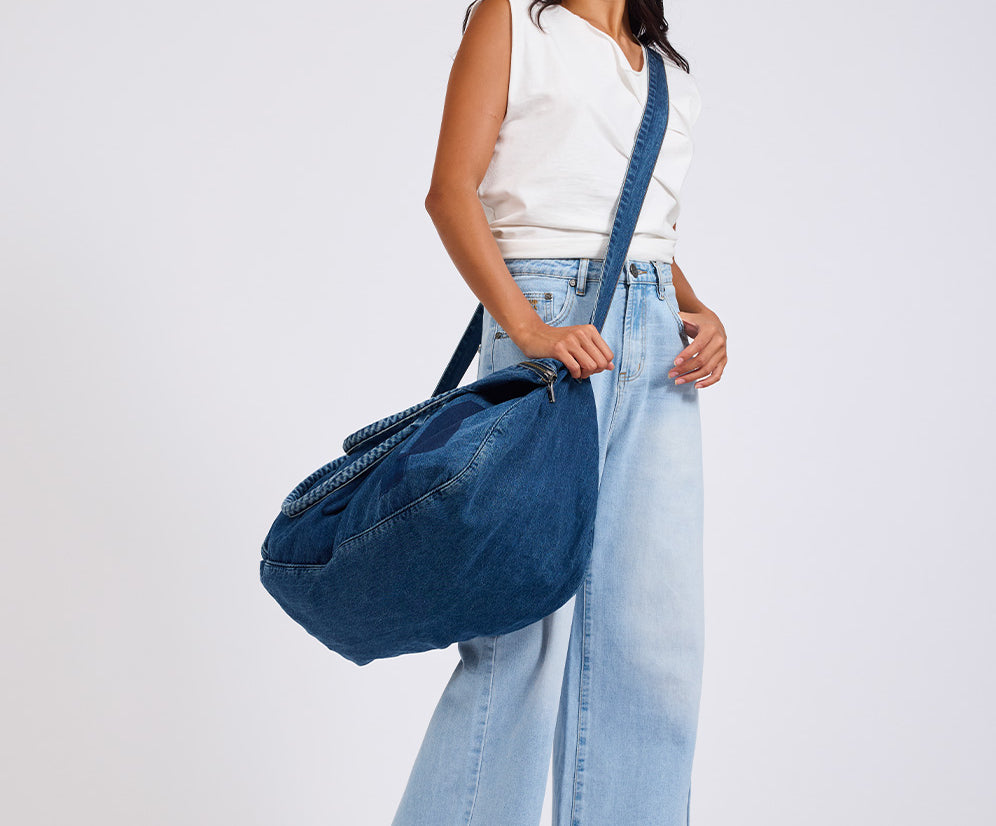 Denim Overnighter Duffle Bag - Salty Sailor Blue