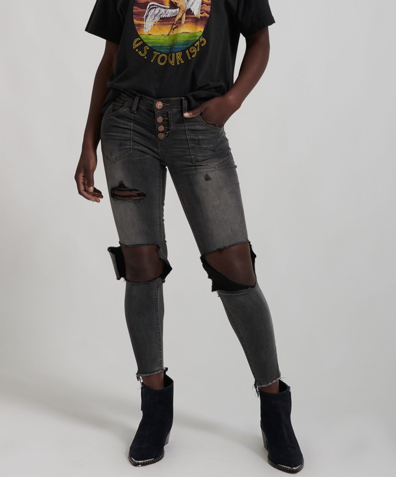 Outlet Sale Women's Jeans Freebirds Ii Low Waist Stretch Skinny Denim Jeans - Le Duke