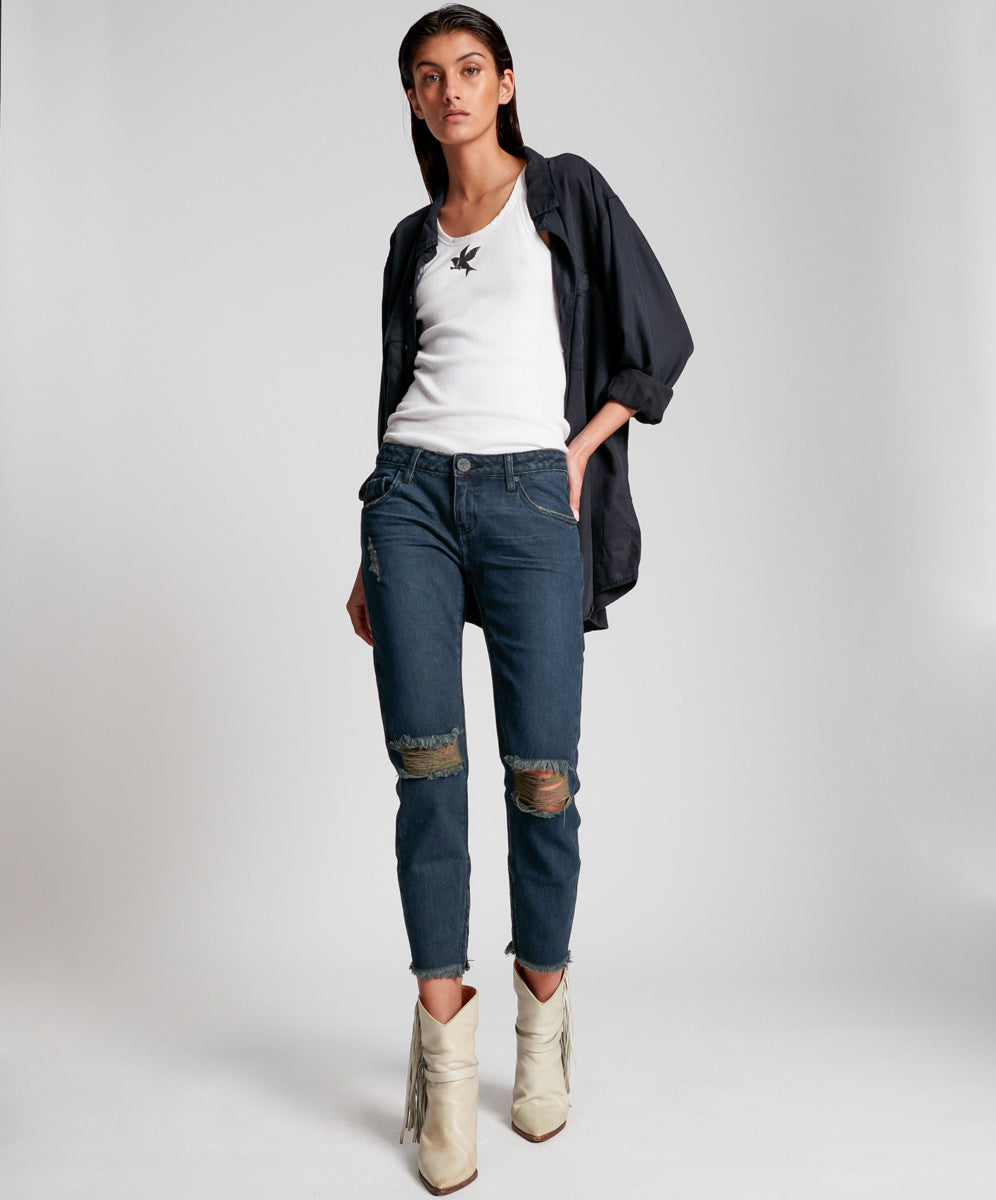 Outlet Sale Women's Jeans Freebirds Low Waist Rigid Skinny Denim Jeans - Fox Black