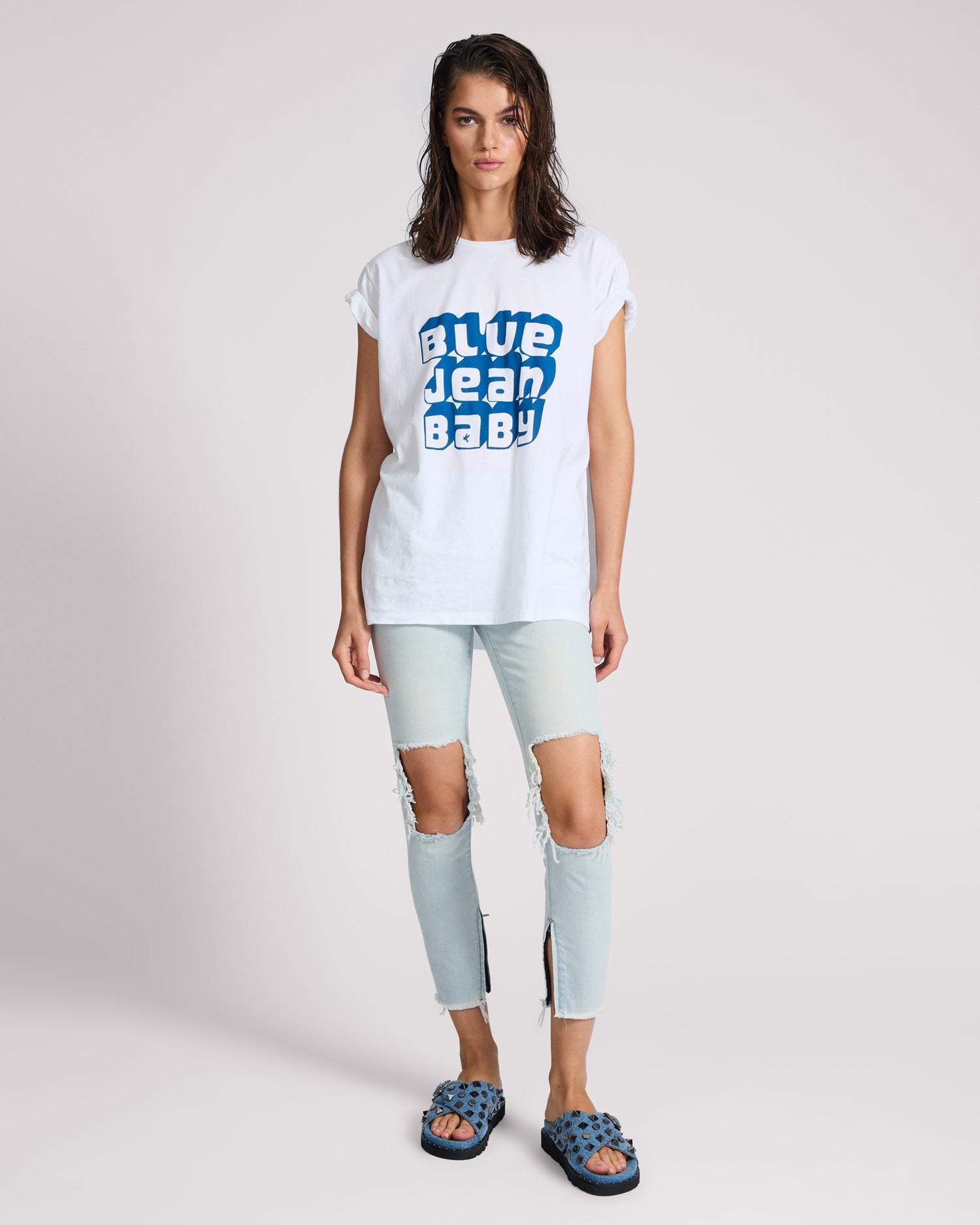 Dirty Blue Denim Freebirds High Waist Rigid Skinny Denim Jeans - Brando Blue