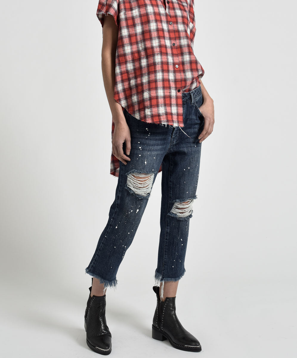 Last Stock Hooligans Low Waist Relaxed Straight Leg Denim Jeans - Pop Cult