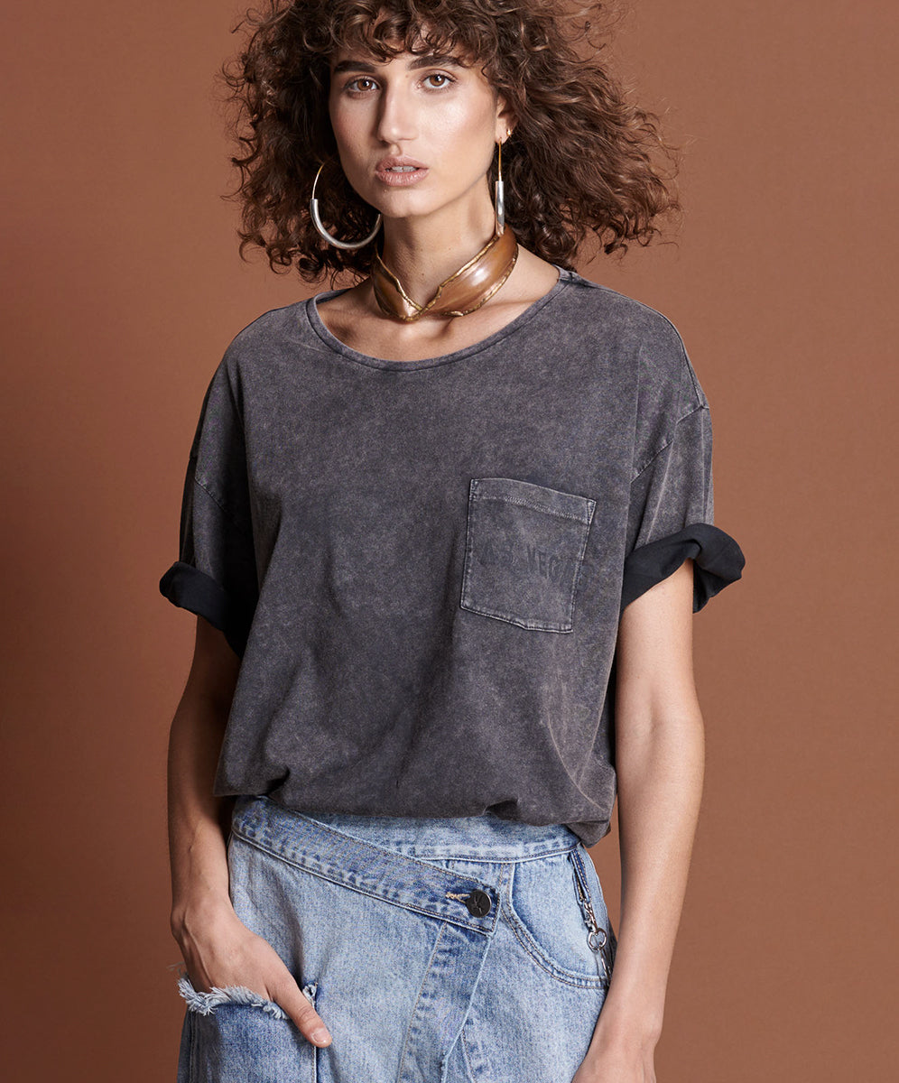 Faded Black Las Vegas Santa Fe Tee One Teaspoon