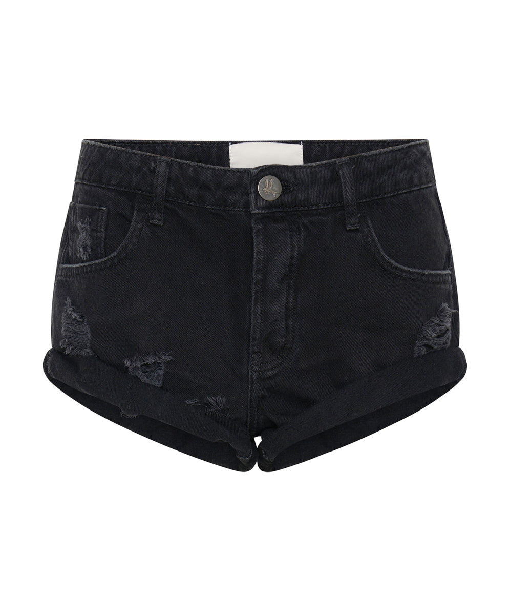 Bandits Low Waist Denim Shorts - Double Black