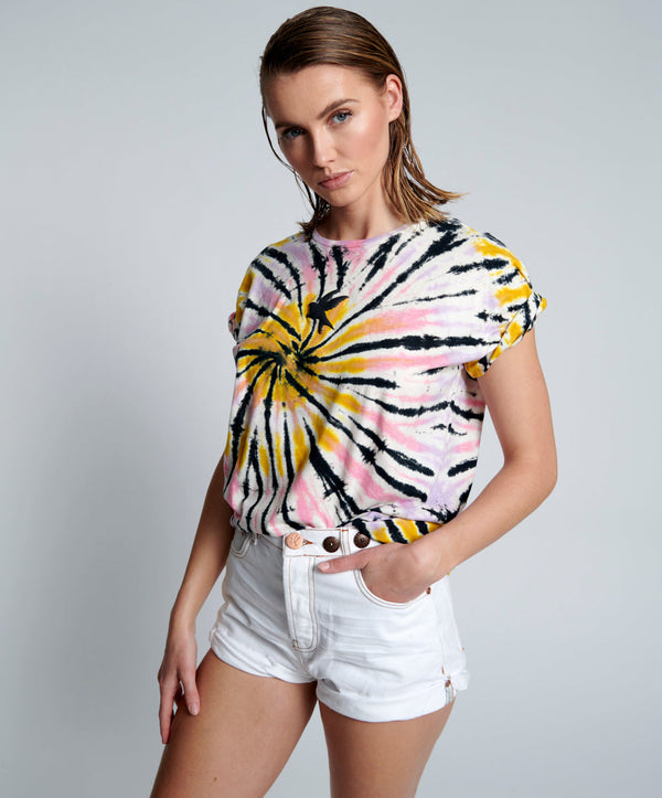 Bandits High Waist Studded Denim Shorts - White Beauty