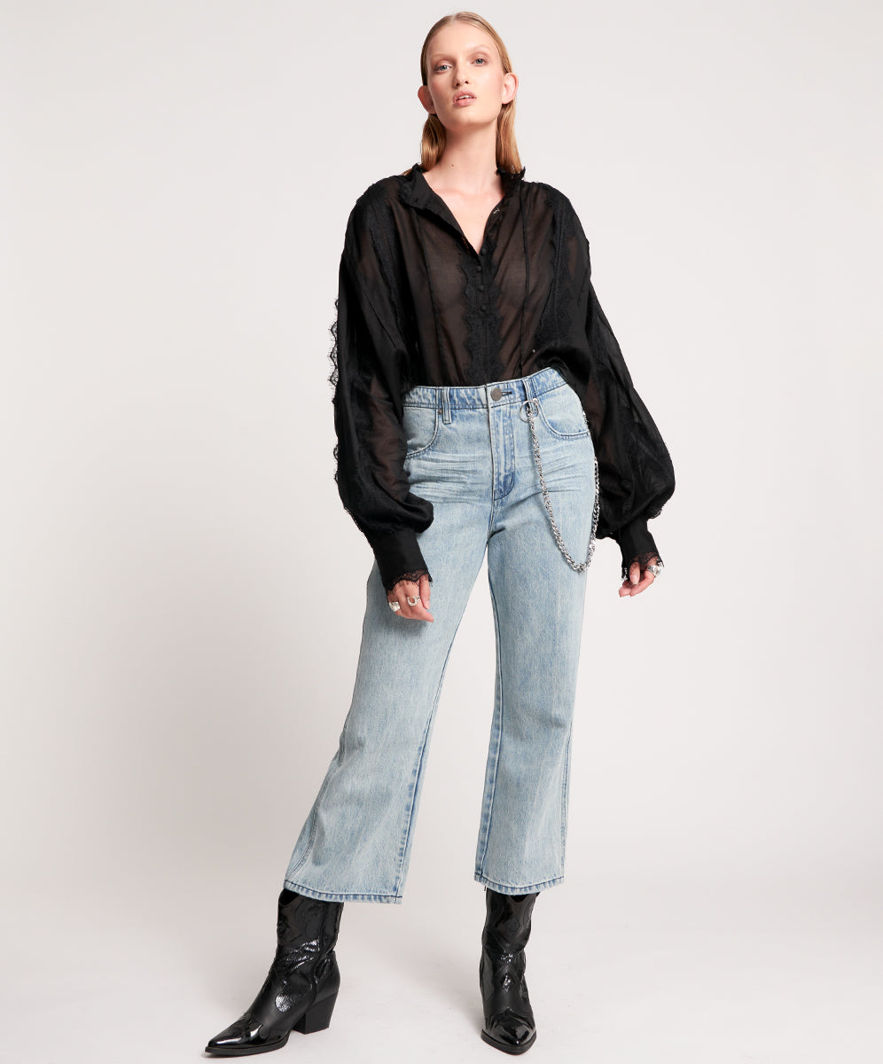 Outlet Sale Women's Jeans Nomad Mid Waist Vintage Fit Denim Jeans - Salty Dog