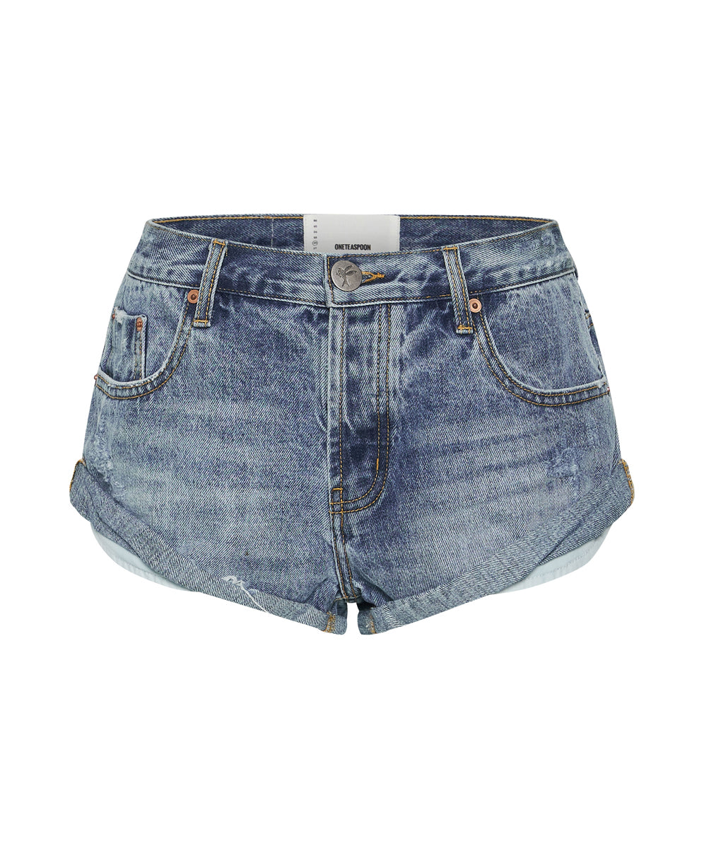 Bandits Low Waist Denim Shorts - Hollywood Blue