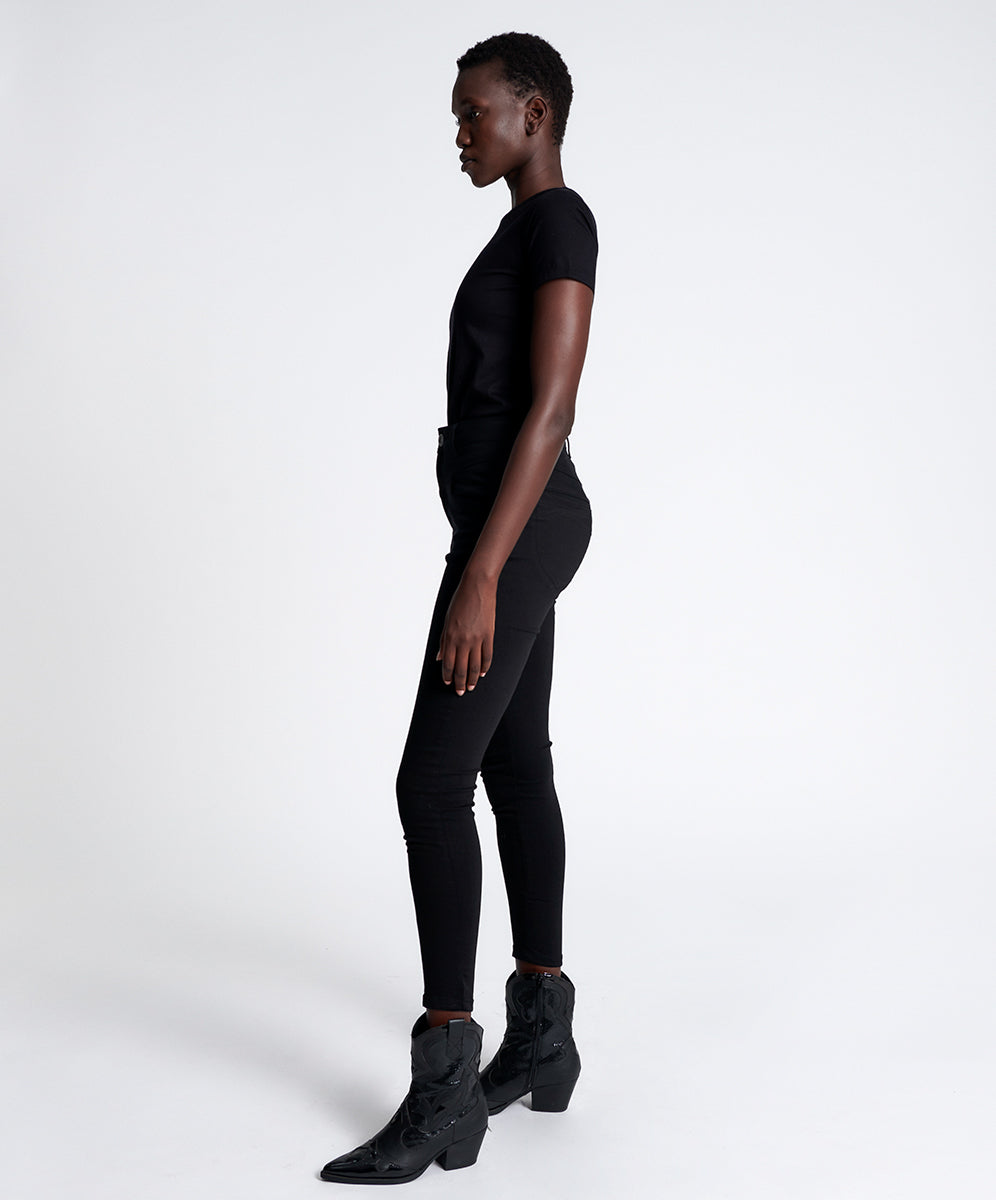 Outlet Sale Women's Jeans Preachers High Waist Skinny Stretch Denim Jeans - Jett Black