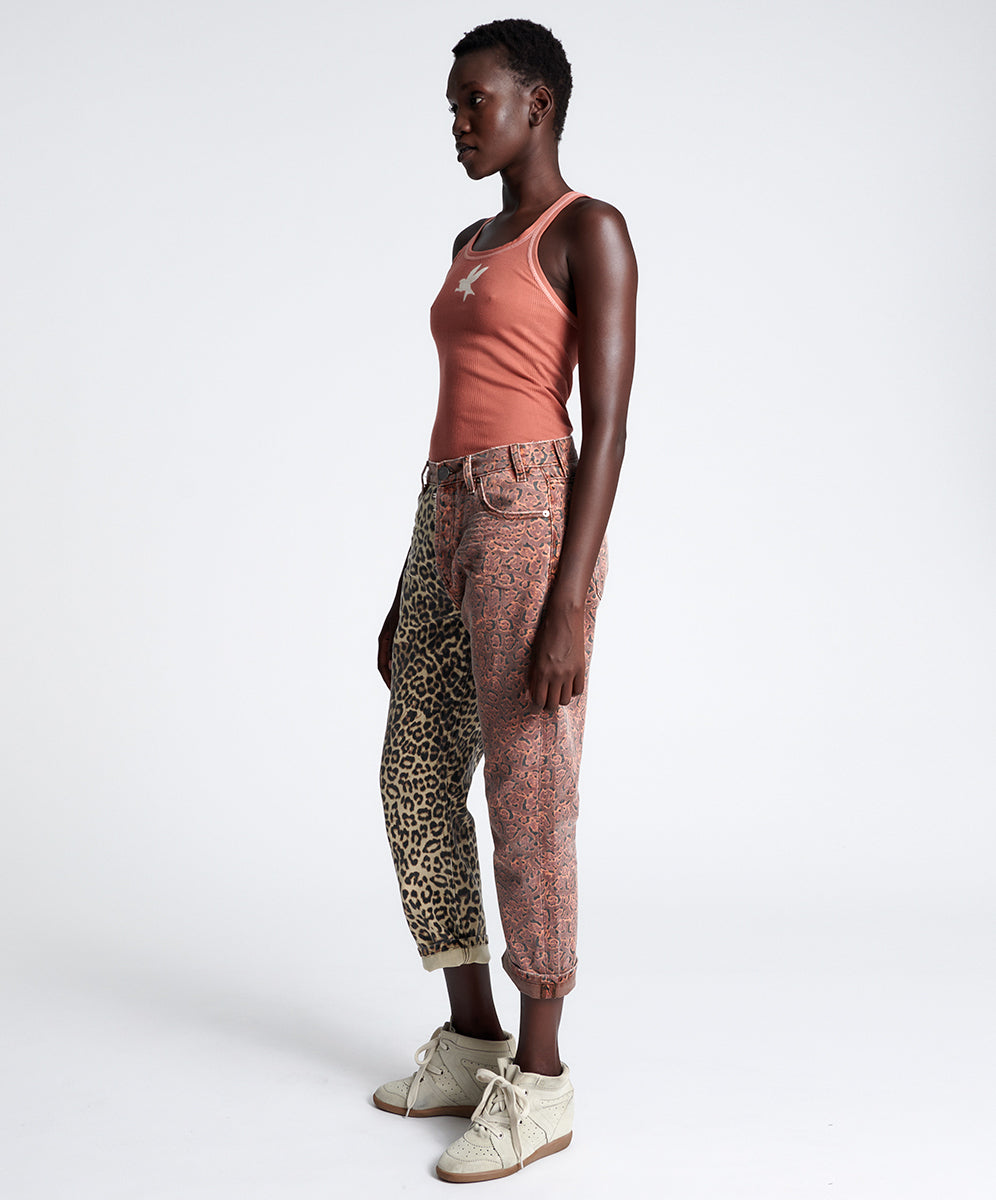 Outlet Sale Women's Jeans Bandits Low Waist Boyfriend Denim Jeans - Animal Saga