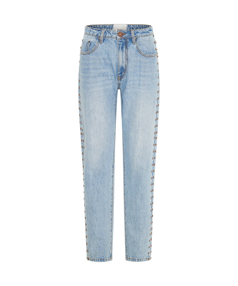 Last Stock Awesome Baggies High Waist Straight Leg Denim Jeans - Ocean