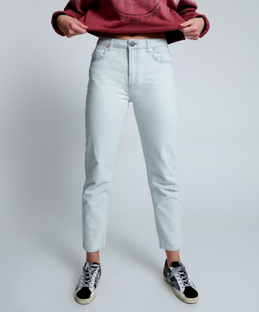 Last Stock Legends High Waist Straight Leg Denim Jeans - Vanilla Sky Blue