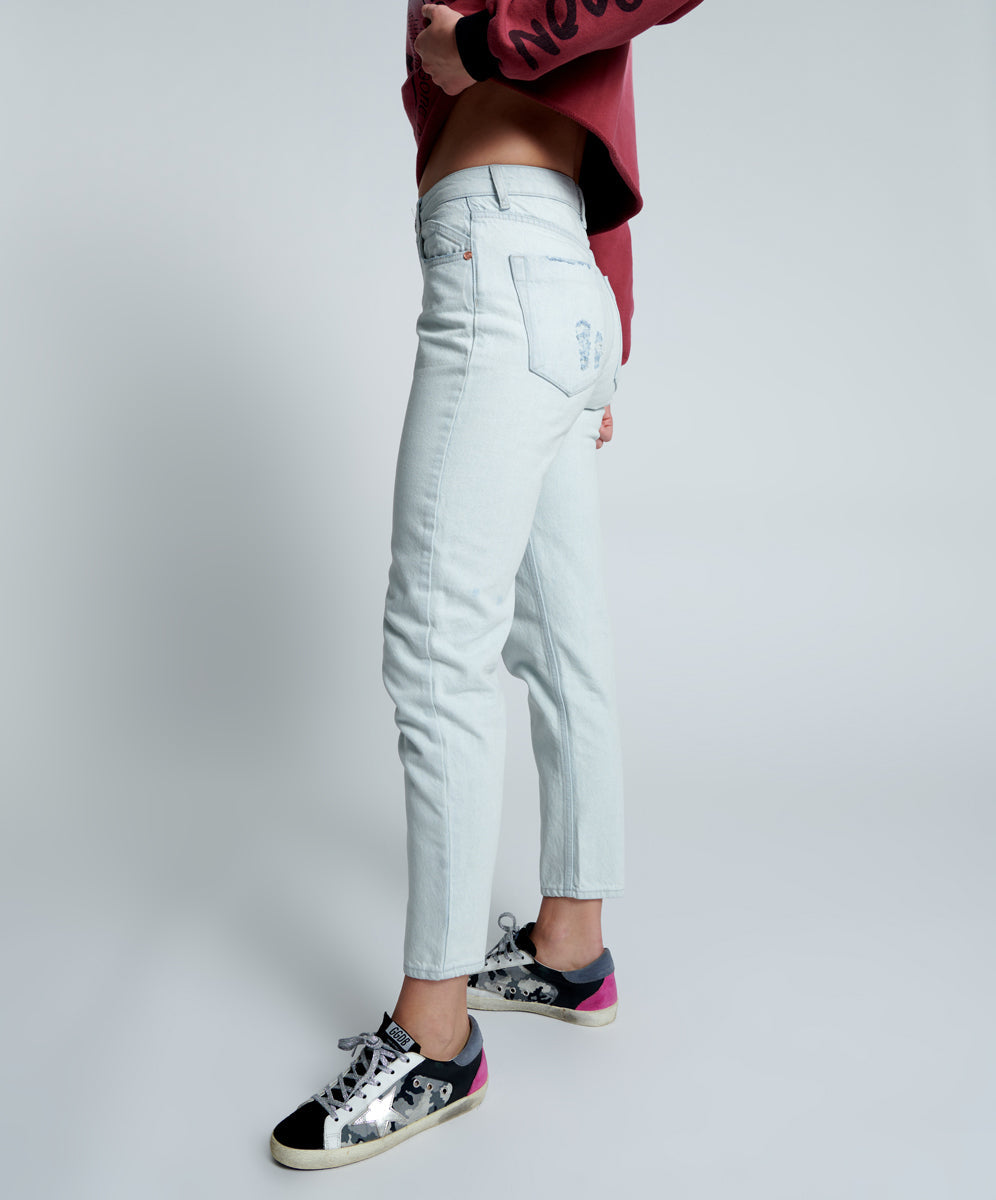 Last Stock Legends High Waist Straight Leg Denim Jeans - Vanilla Sky Blue