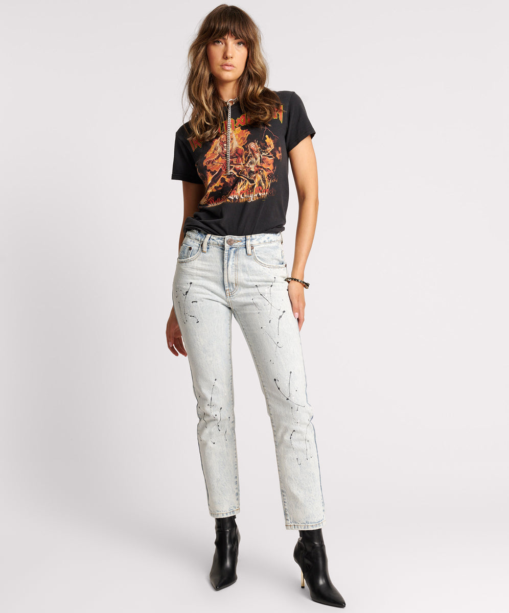 Awesome Baggies Jeans Awesome Baggies High Waist Straight Leg Denim Jeans - Florence Painted