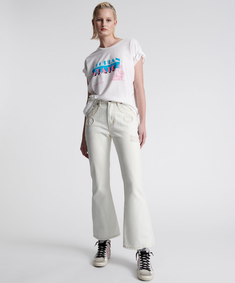 Last Stock Charlie High Waist Slim Flared Denim Jeans - Xanthe