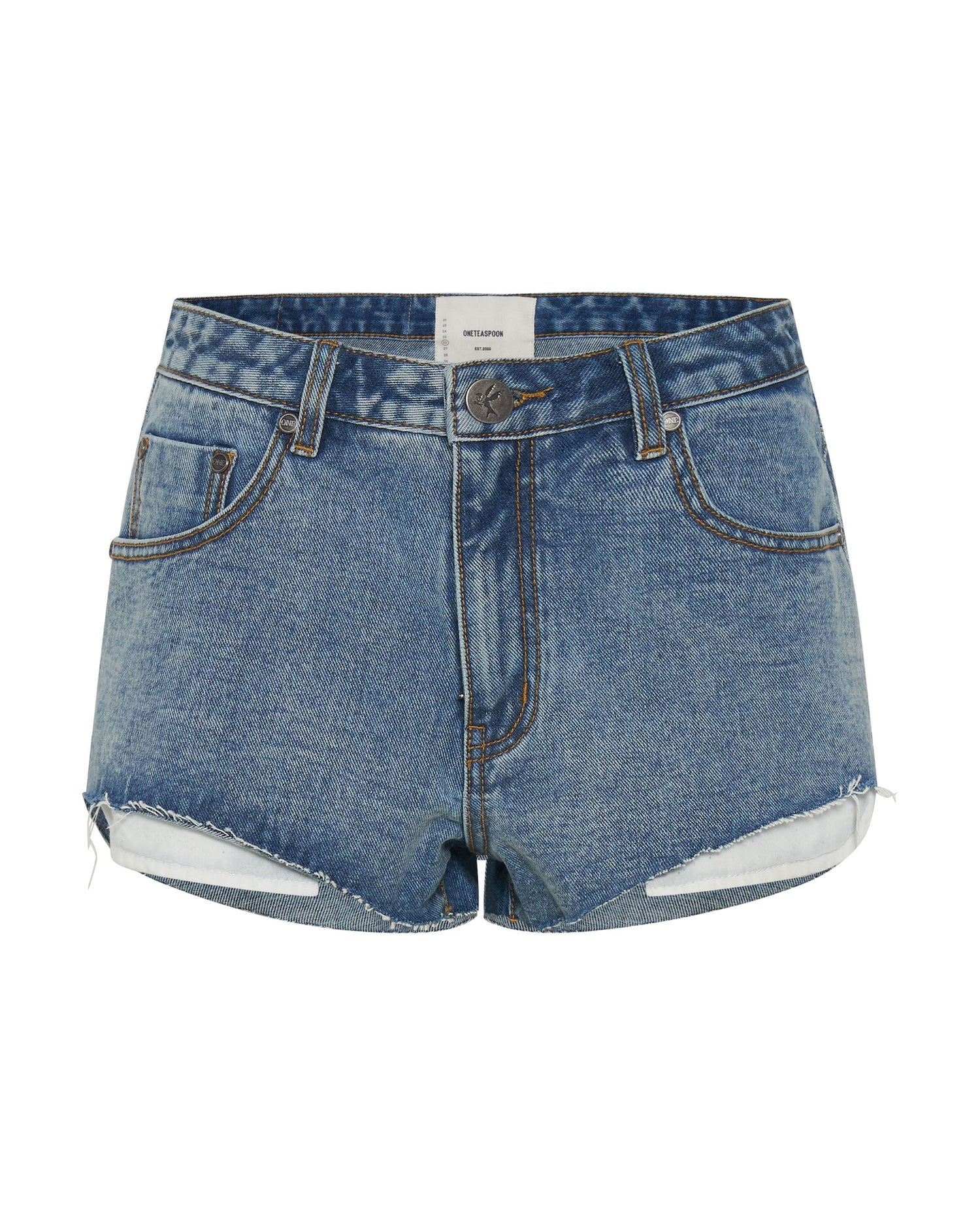 Dirty Blue Denim The One High Waist Cheeky Denim Shorts - Hollywood