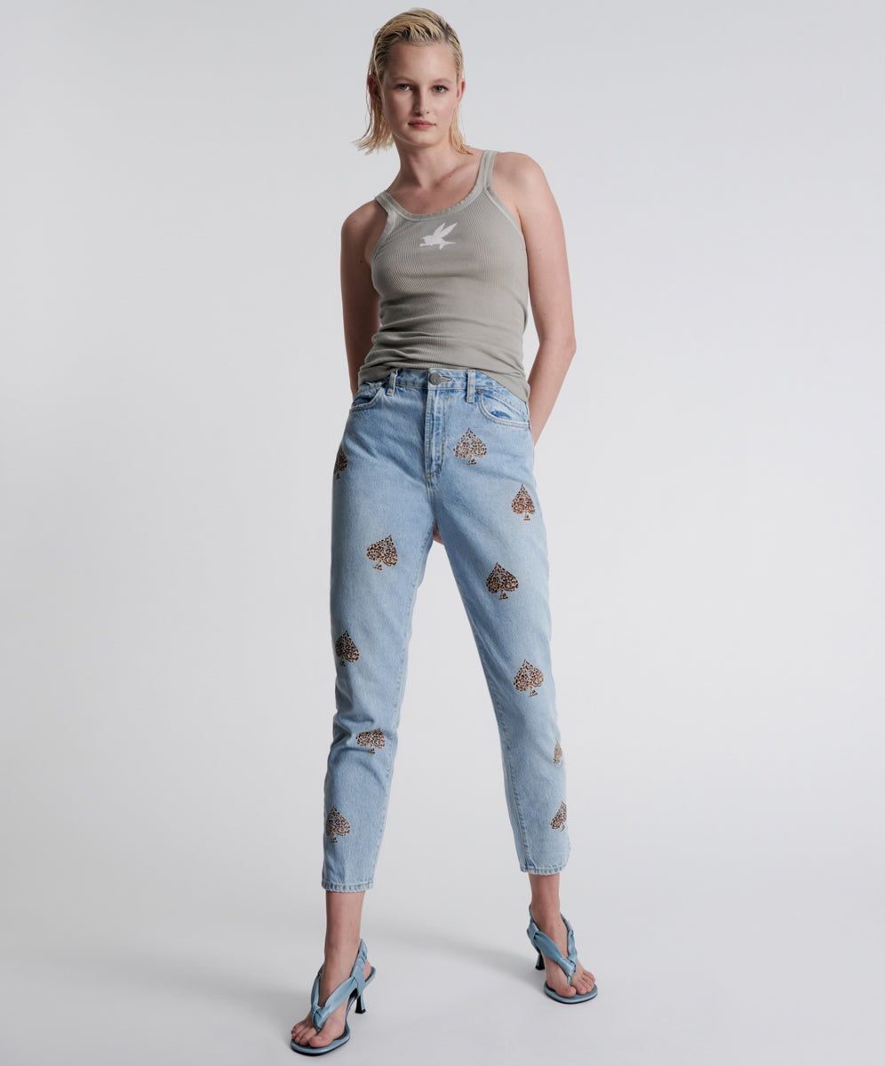 Last Stock Legends High Waist Straight Leg Denim Jeans - Best Blue