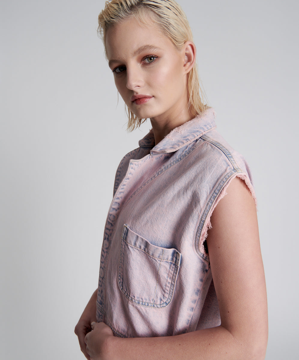 Last Stock Palisades Denim Overalls - Pink Haze