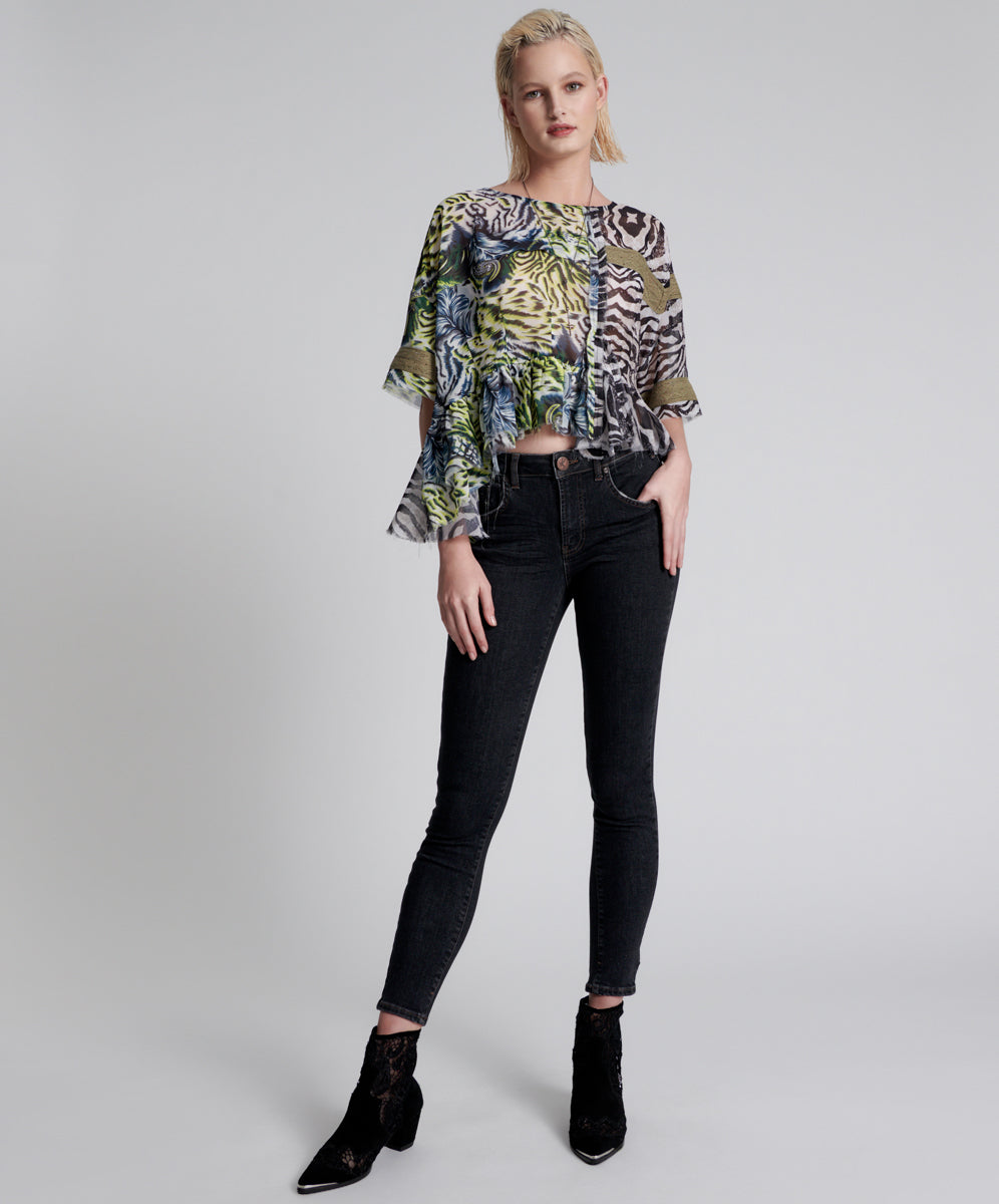 Outlet Sale Women's Jeans Freebirds Ii Low Waist Stretch Skinny Denim Jeans - Worn Black