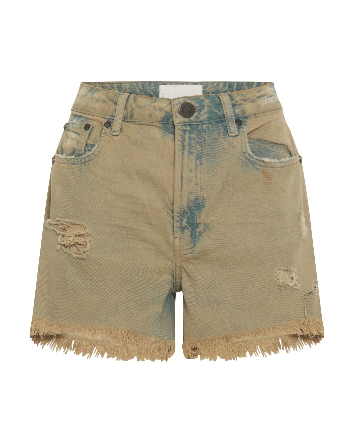 Khaki Edit Legends High Waist Mom Fit Denim Shorts - Khaki Haze
