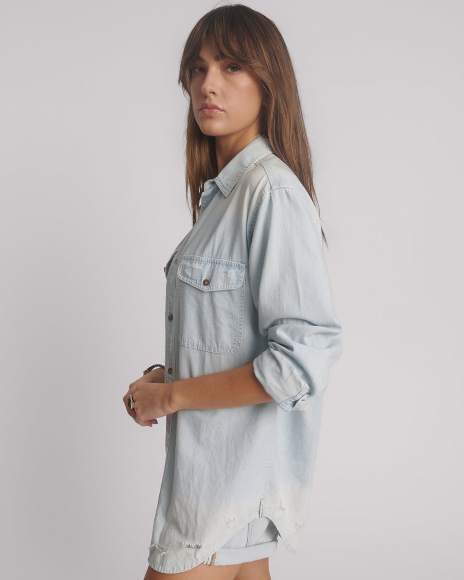 Dirty Blue Denim Everyday Chambray Denim Shirt - Classic