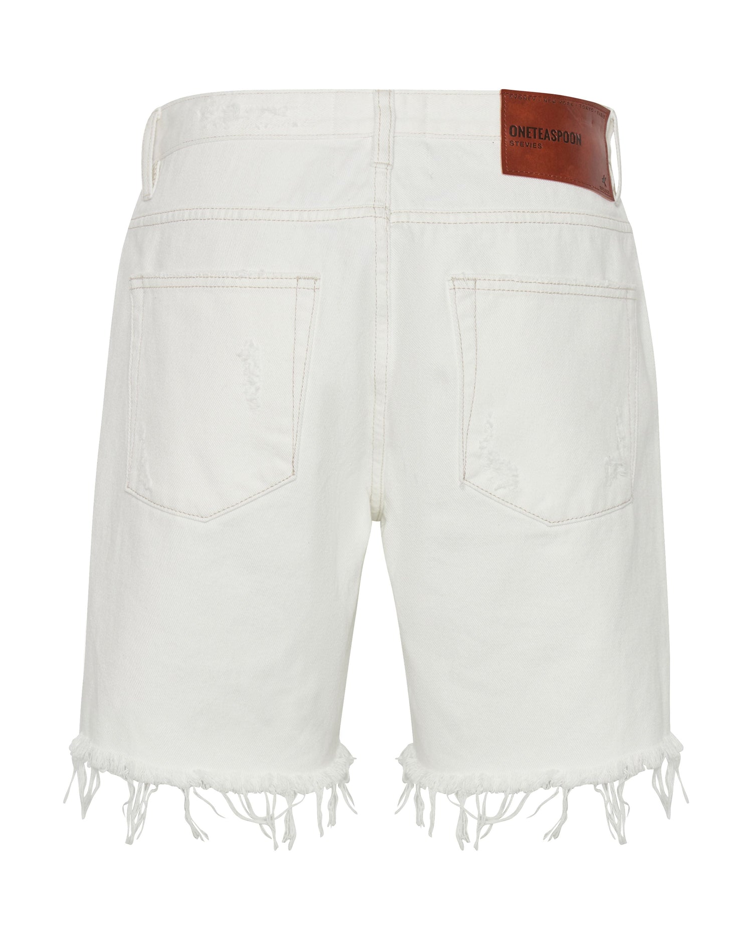Last Stock Stevies Low Waist Waist Long Length Boyfriend Denim Shorts - White Beauty