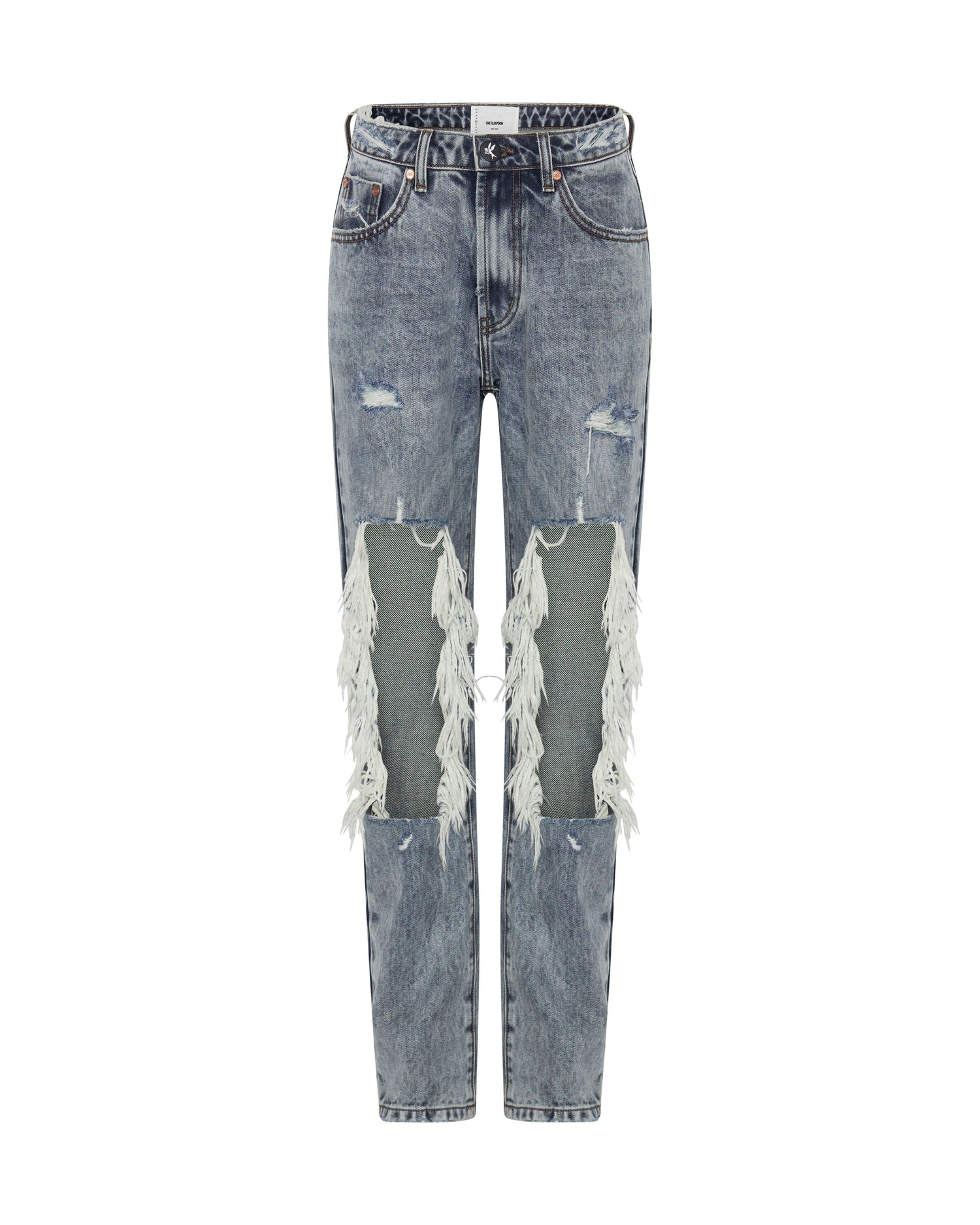 Awesome Baggies Jeans Awesome Baggies High Waist Straight Leg Denim Jeans - Blue Blossom