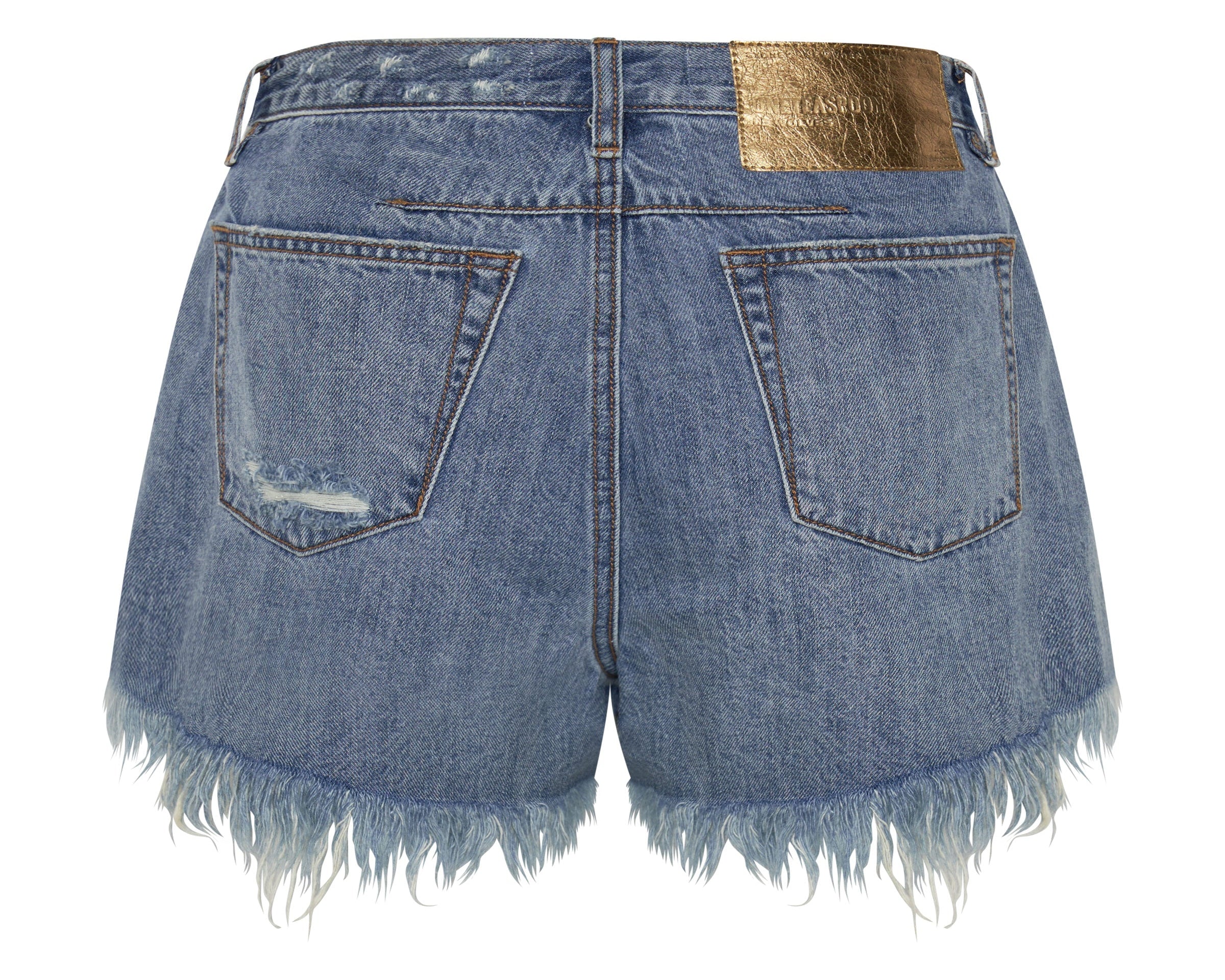 Le Wolves Mid Waist Mid Length Denim Shorts - Johnny Blue