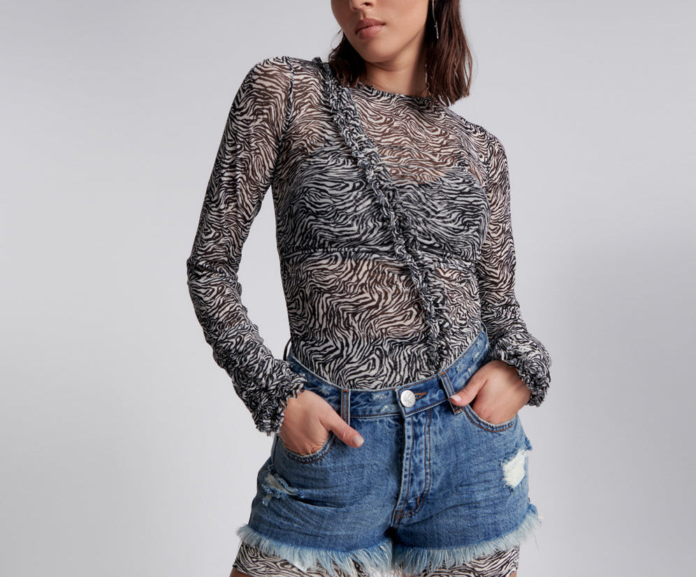 Le Wolves Mid Waist Mid Length Denim Shorts - Johnny Blue