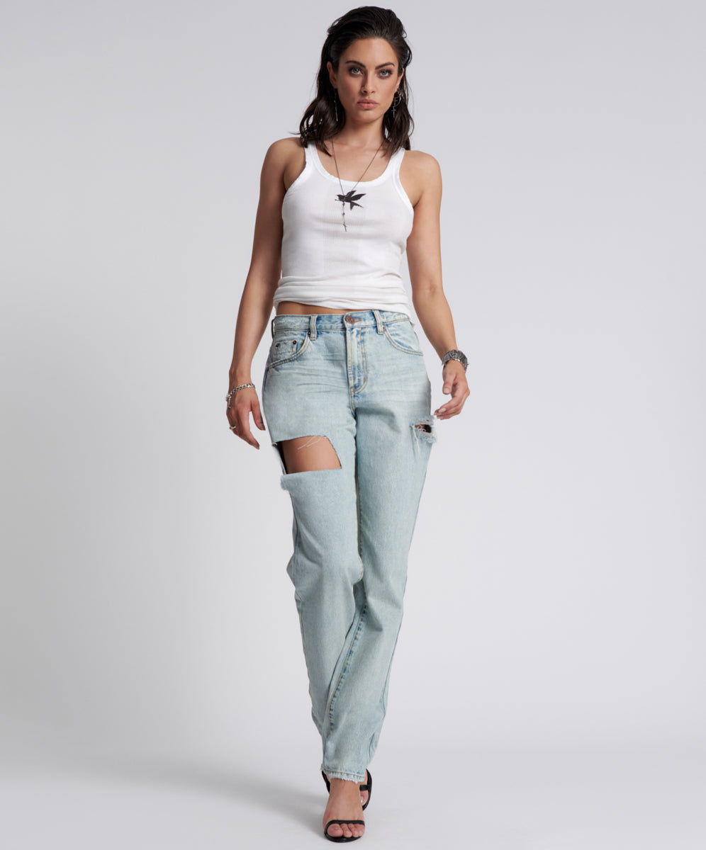Last Stock 1982S High Waist Balloon Denim Jeans - Kansas Blue