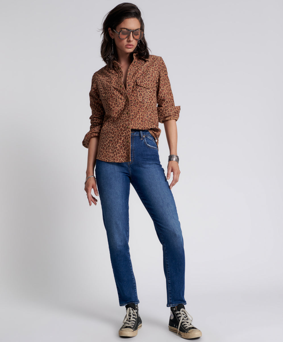 Last Stock Legends High Waist Straight Leg Denim Jeans - Power Blue