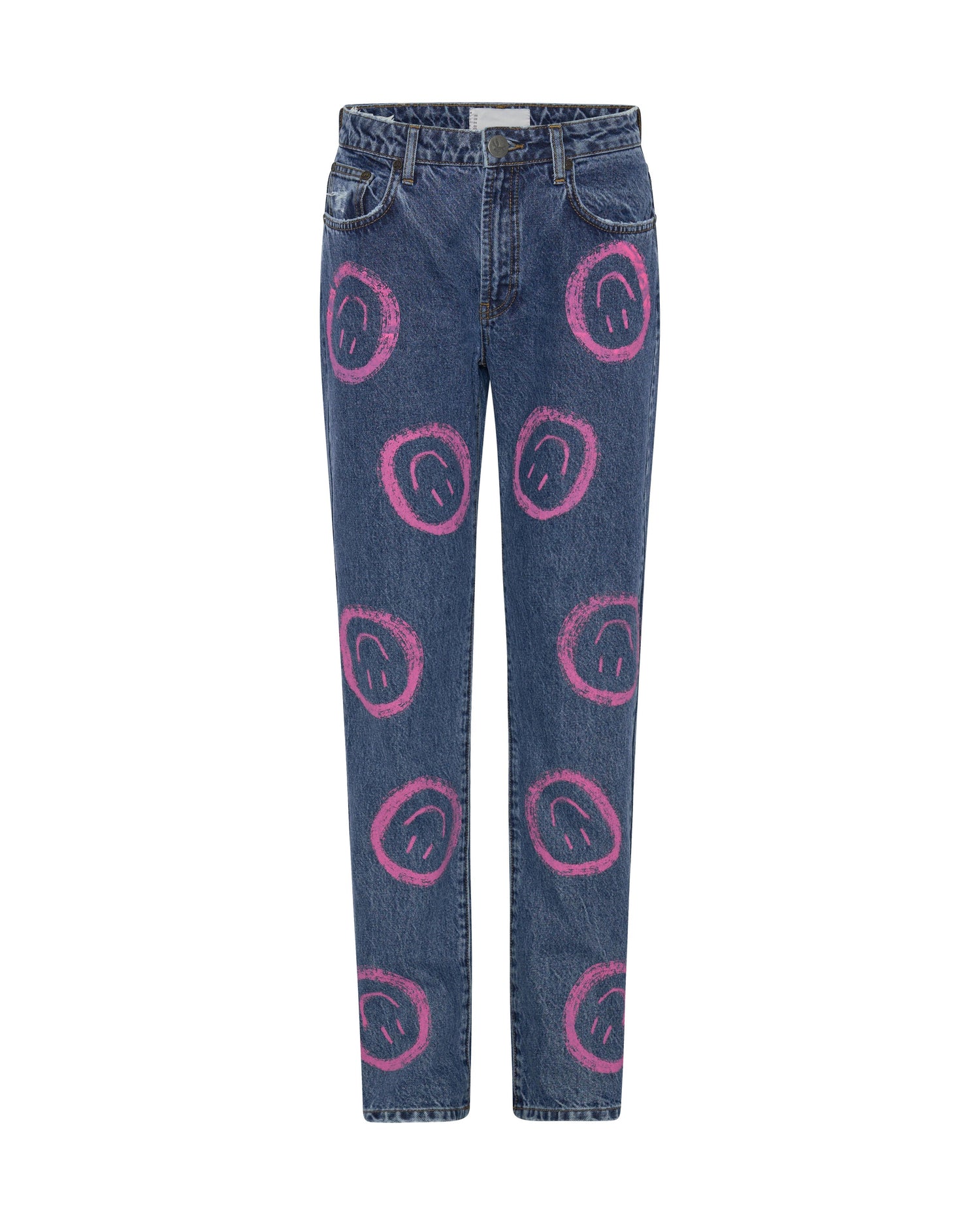 Last Stock Awesome Baggies High Waist Straight Leg Denim Jeans - Rosewood