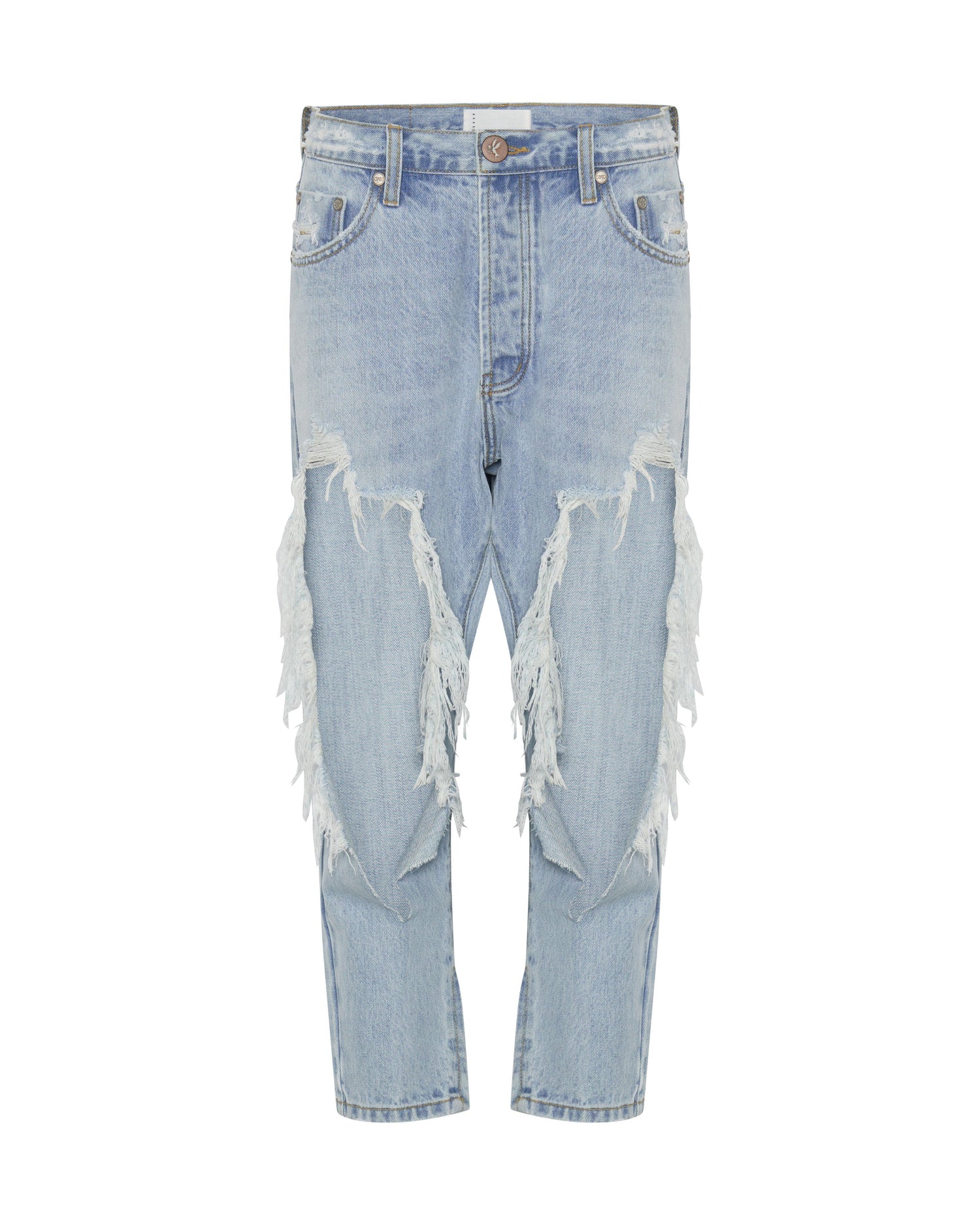 Last Stock Kingpins Low Waist Cropped Boyfriend Denim Jeans - Fleetwood