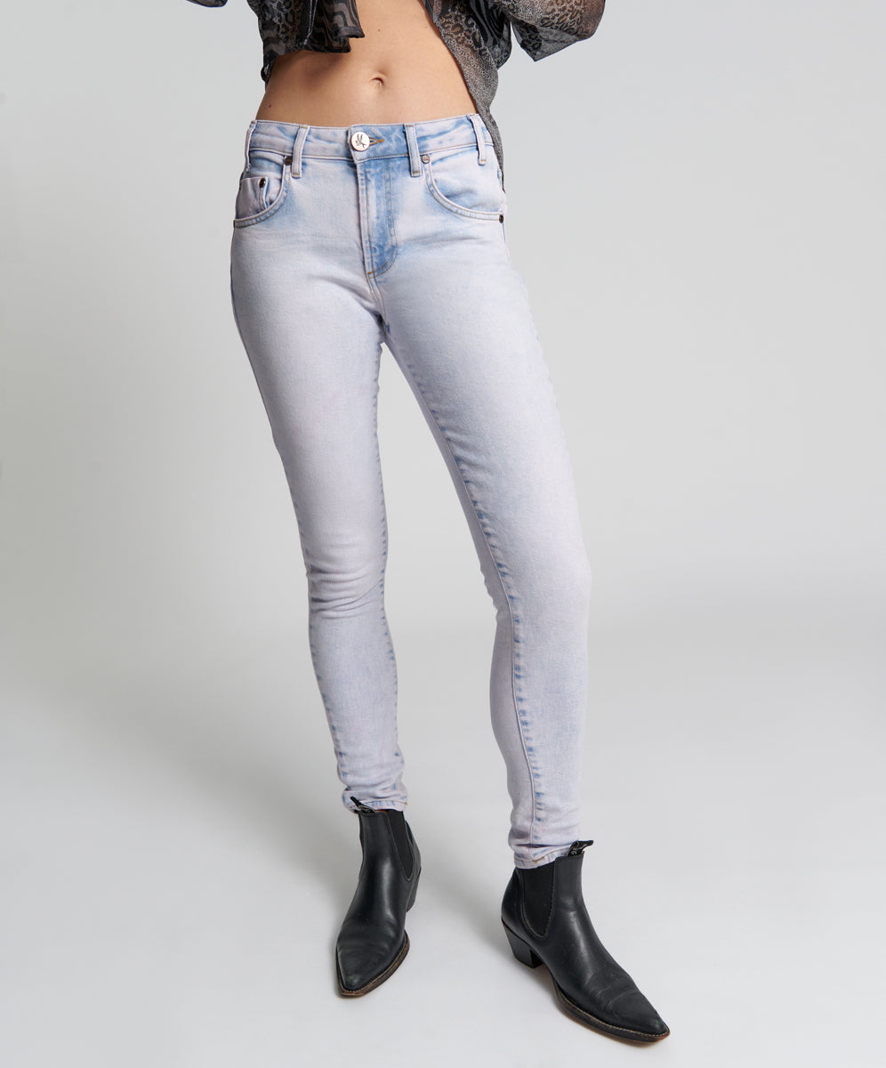 Dirty Blue Denim Freebirds Ii High Waist Stretch Skinny Denim Jeans - Soho Haze