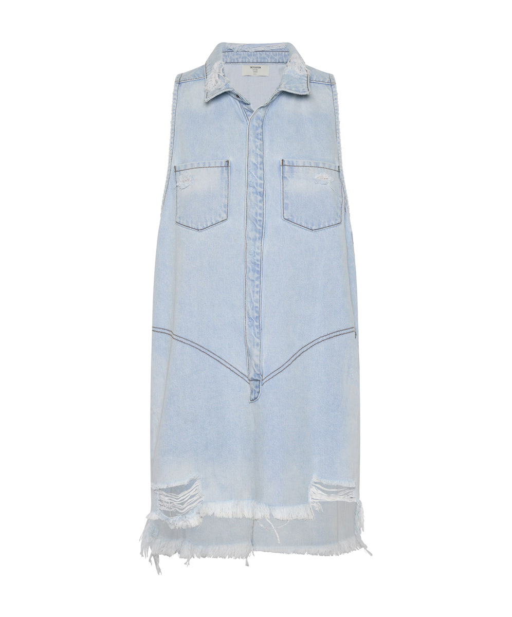 Dirty Blue Denim Braxton Mini Denim Dress - Casanova