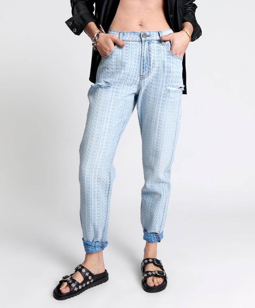 Last Stock 1982S High Waist Balloon Denim Jeans - Light Blue
