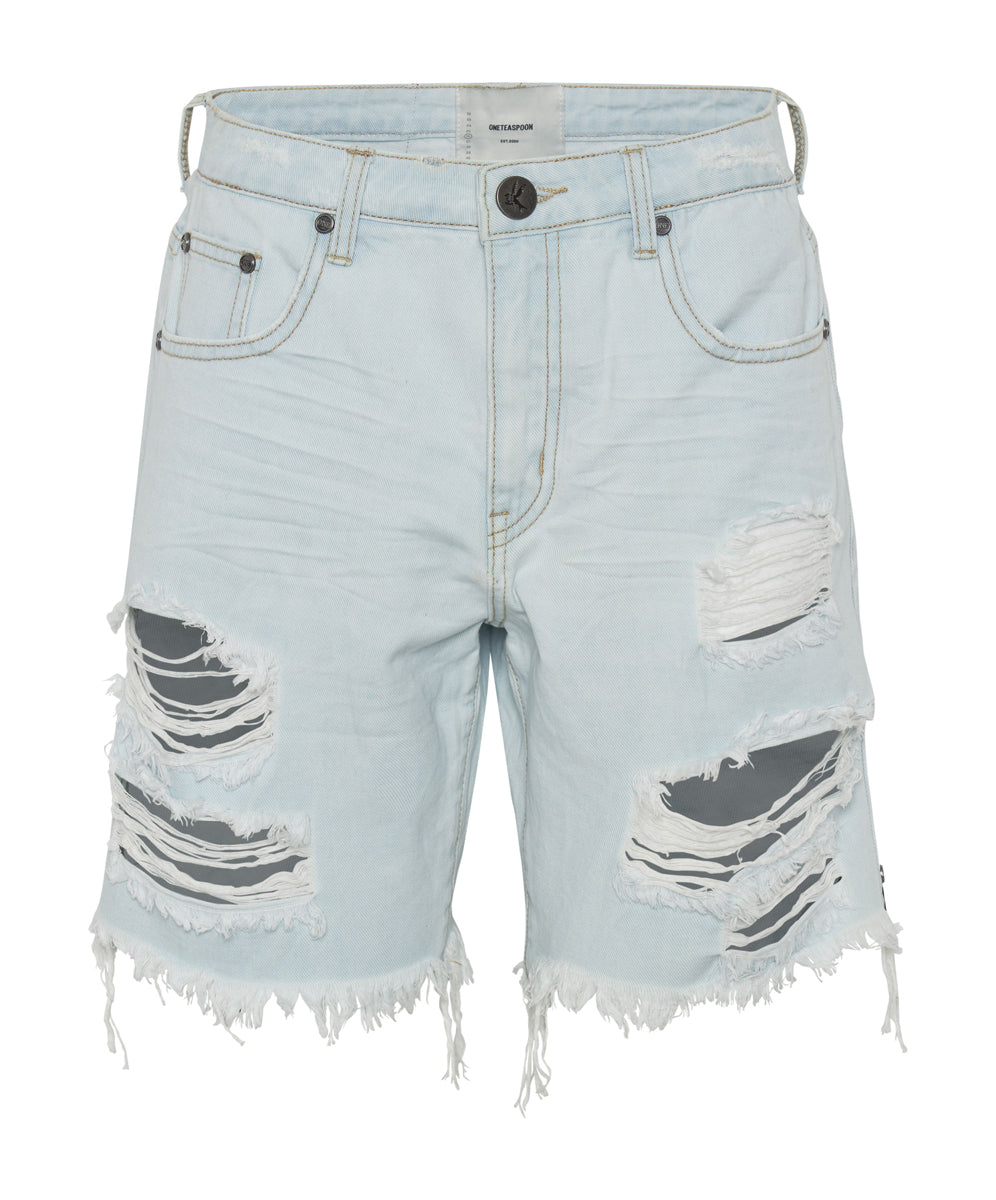 Last Stock Jacksons Mid Waist Wide Leg Denim Shorts - Le Surf