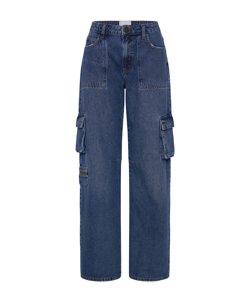 Last Stock Jackson Mid Waist Wide Leg Denim Jeans - Rosewood