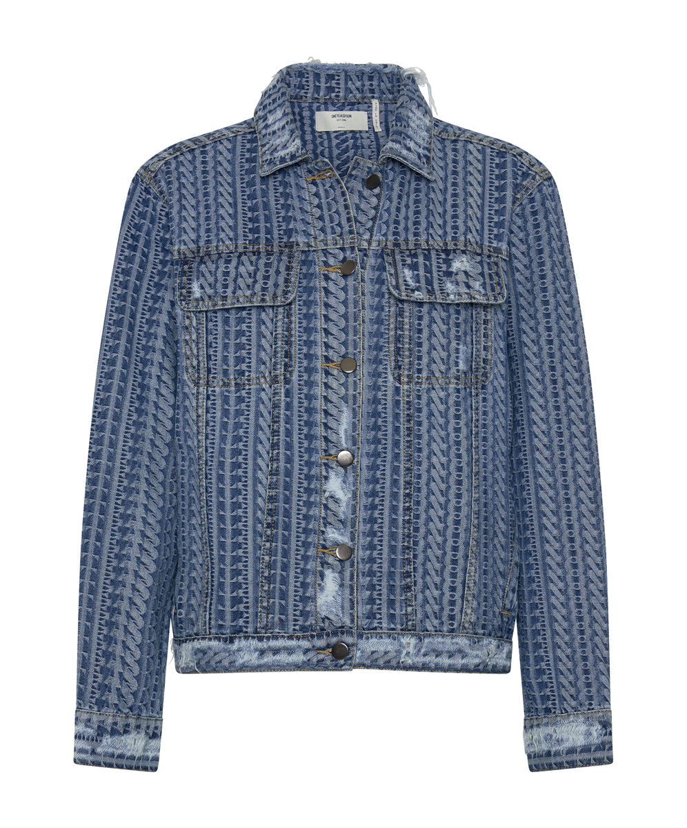 Dirty Blue Denim On Repeat Denim Trucker Jacket - Dark Blue