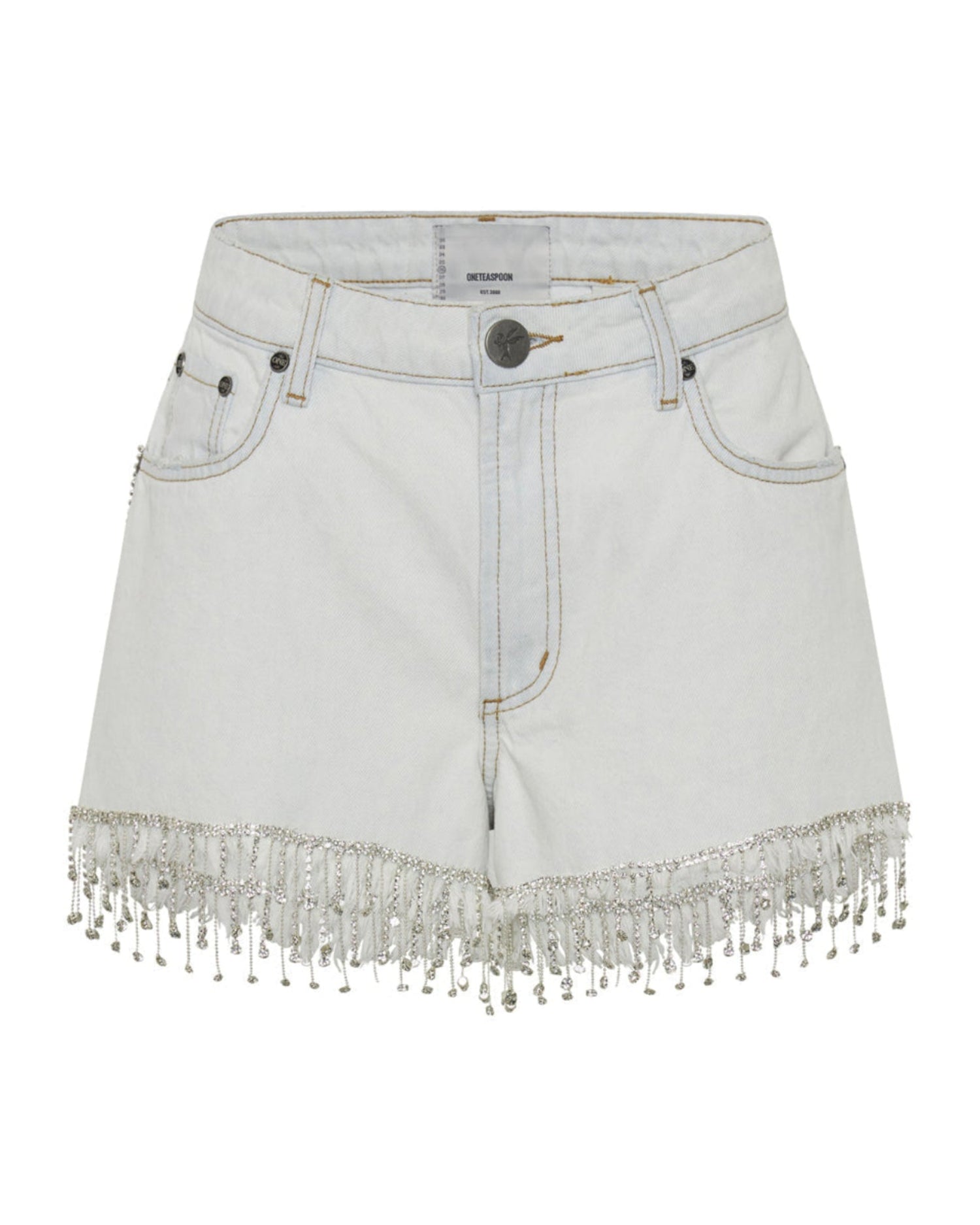 Last Stock Truckers Mid Waist Relaxed Denim Shorts - Bel Air Blue