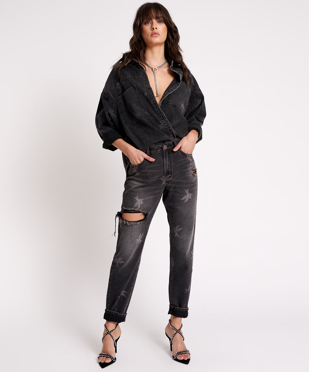 Products 1982S High Waist Balloon Denim Jeans - Black