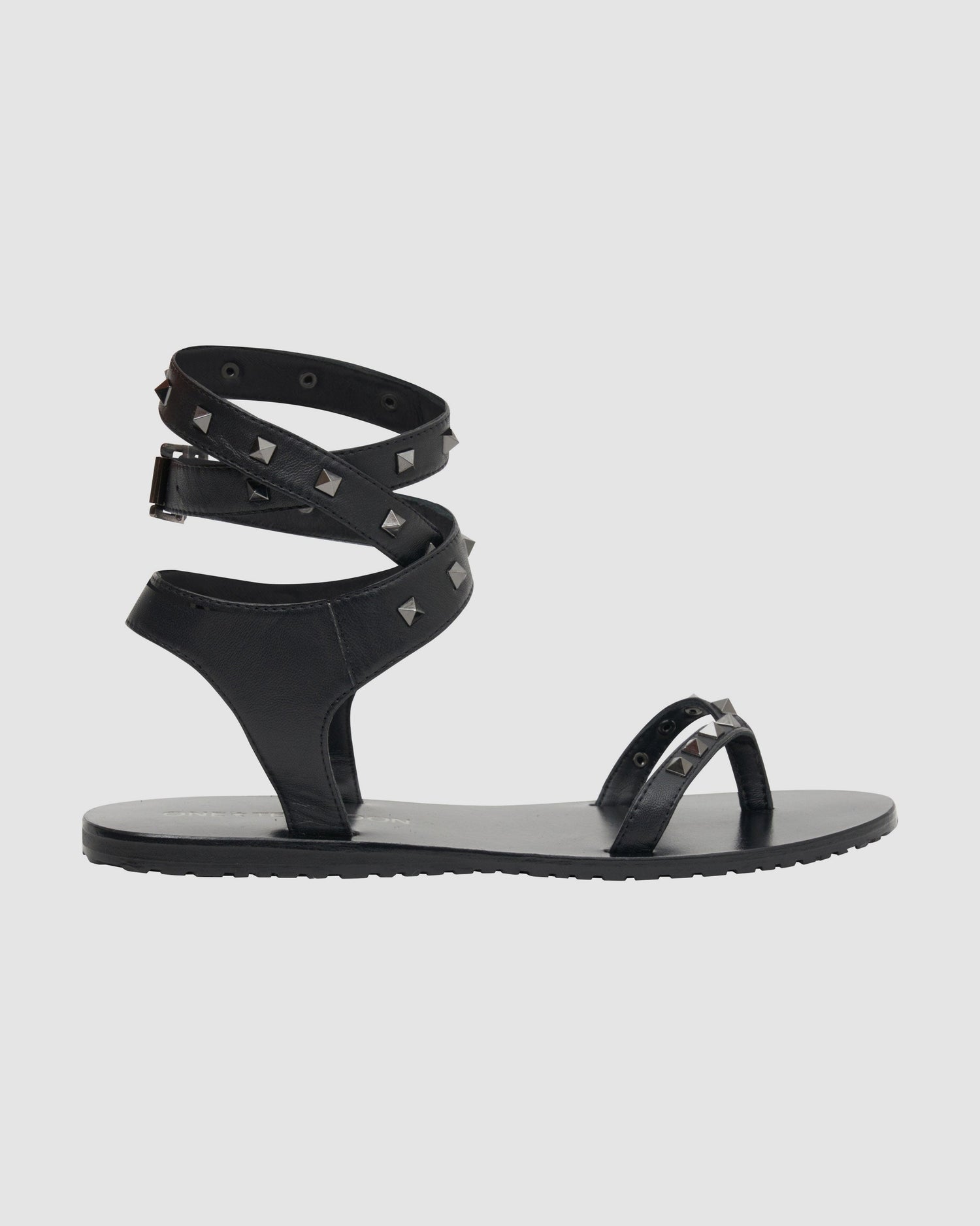 Last Stock Studded Liza Wrap Around Sandals - Black