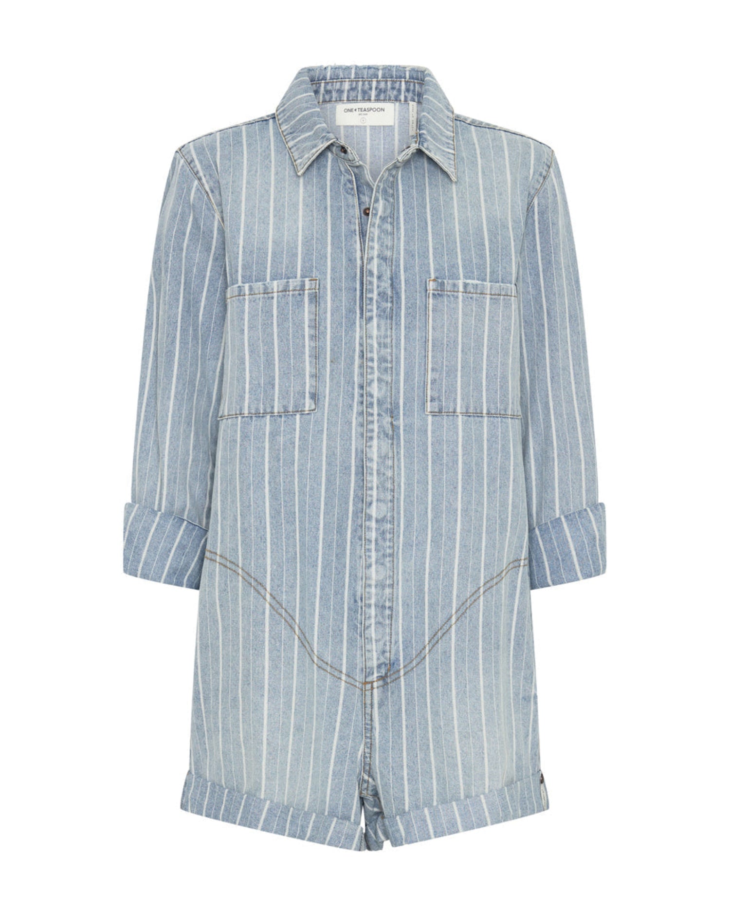 Dirty Blue Denim Prophecy Jumpsuit - Blue Stripe