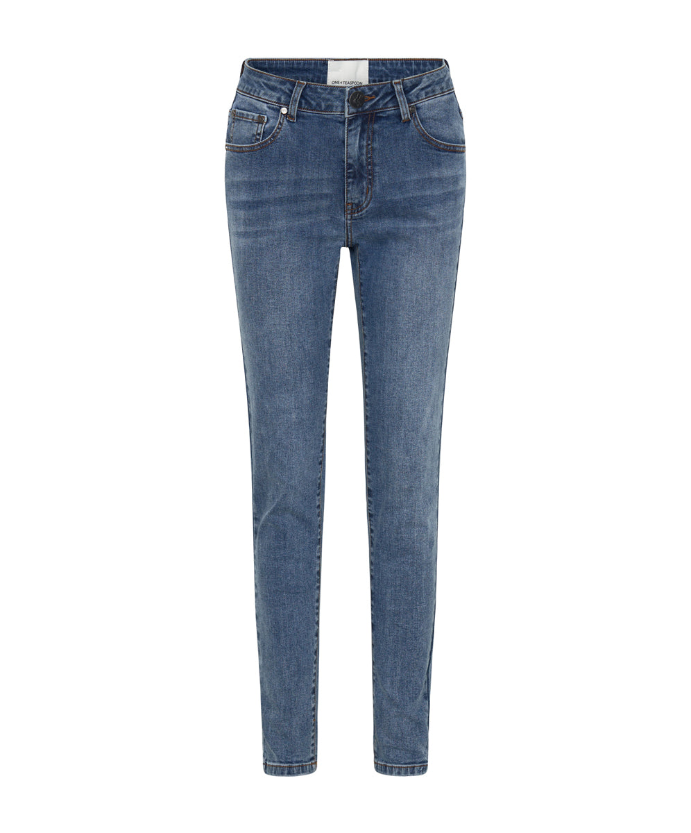 Dirty Blue Denim Freebirds High Waist Rigid Skinny Denim Jeans - Classic Blue