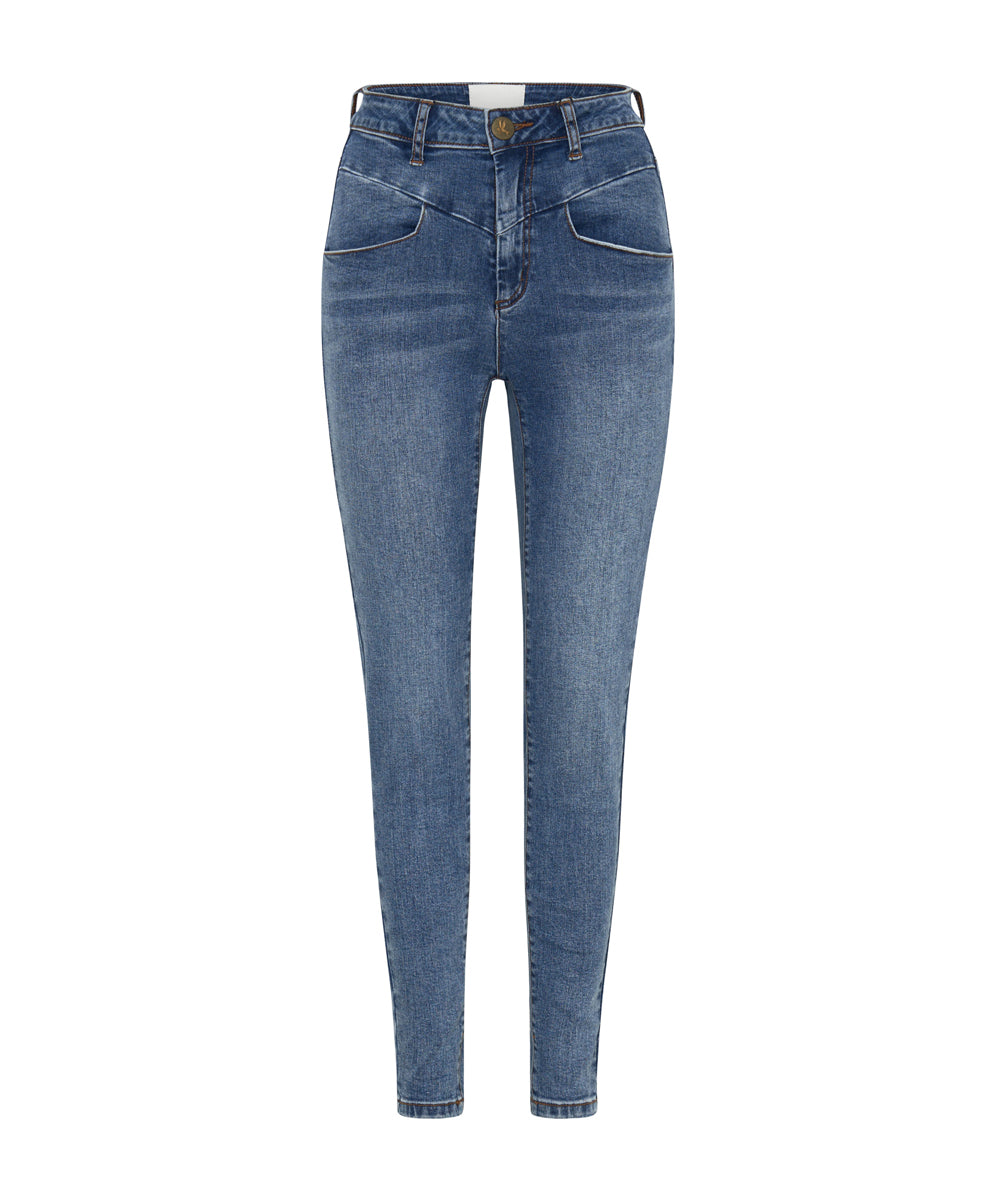 Dirty Blue Denim Preachers High Waist Skinny Stretch Denim Jeans - Classic Blue