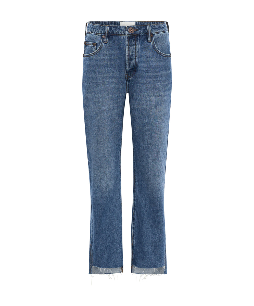 Dirty Blue Denim Hooligans Low Waist Relaxed Straight Leg Denim Jeans - Bay Blue