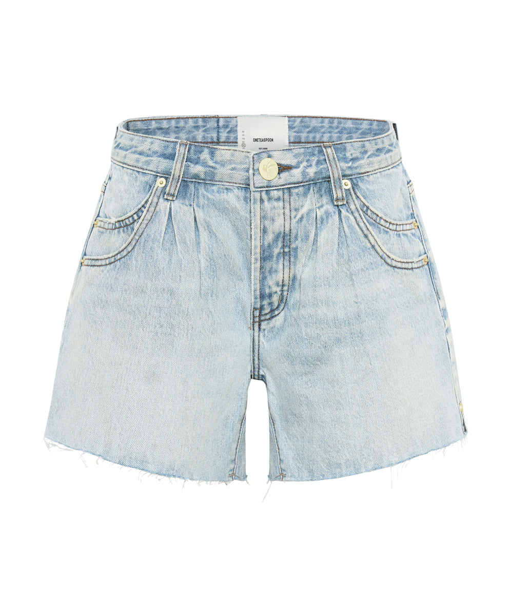 Dirty Blue Denim Shakers Low Waist Super Relaxed Denim Shorts - Kansas Blue