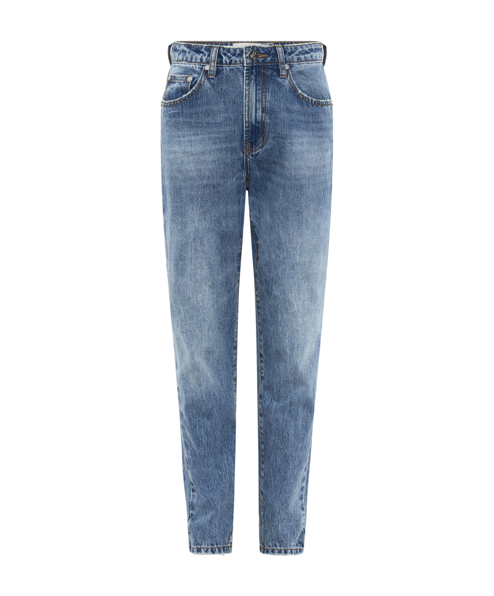 Dirty Blue Denim Legends High Waist Straight Leg Denim Jeans - Pacifica