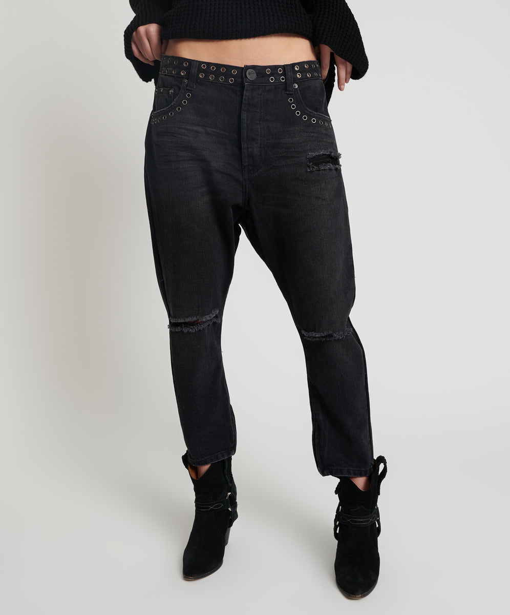 Outlet Sale Women's Jeans BLACK OAK KINGPINS CROPPED BOYFRIEND JEANS